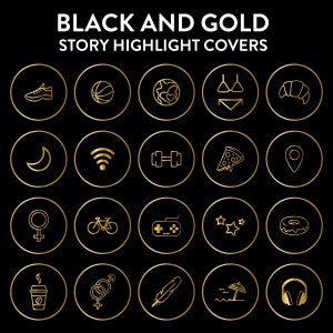 82 Black & Gold Instagram Story Highlight Icons Ig Story Covers Black ...