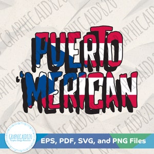 Puerto Merican SVG Design | Puerto Rican Pride Flag Vector File | Boricua Svg Cut Files | Eps Svg Pdf Png Cricut Silhouette File