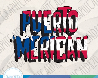 Puerto Merican SVG Design | Puerto Rican Pride Flag Vector File | Boricua Svg Cut Files | Eps Svg Pdf Png Cricut Silhouette File