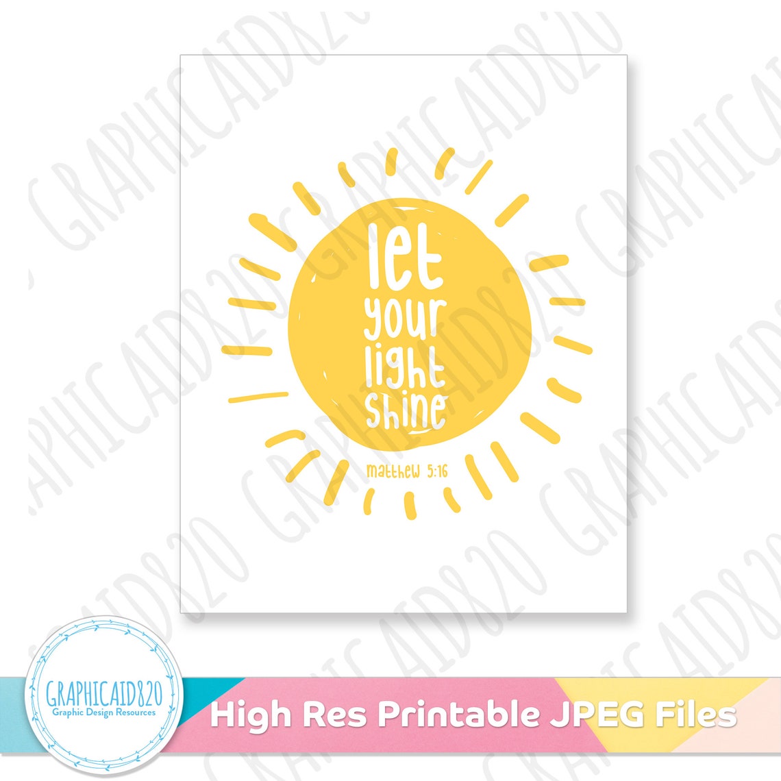 Let Your Light Shine Printable Wall Art Printable Bible | Etsy