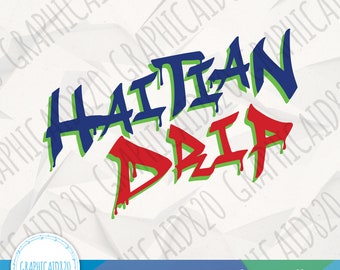 Haitian Drip SVG | Haiti Design | Haitian American Vector File | Ayisyen Flag Colors Svg Cut Files | Eps Svg Pdf Png Cricut Silhouette File