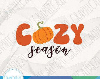 Cosy Season SVG | Herbst Shirt Tasse SVG Design | Vektordatei | Fall Vibes Tshirt SVG geschnitten Dateien | Eps SVG Pdf Png Cricut Silhouette Datei v1