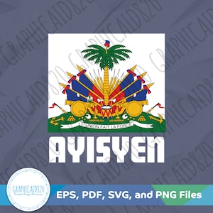 Ayisyen SVG | Haiti Design | Haitian American Vector File | Country Flag Colors Svg Cut Files | Eps Svg Pdf Png Cricut Silhouette File v1