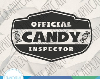 Candy Inspector SVG | Funny Halloween Candy Vector File | Kids Trick or Treat Svg Cut Files | Eps Svg Pdf Png Cricut Silhouette File