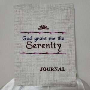 Hervulbare dagboeken met geborduurde omslag - God schenk mij het Serenity Journal