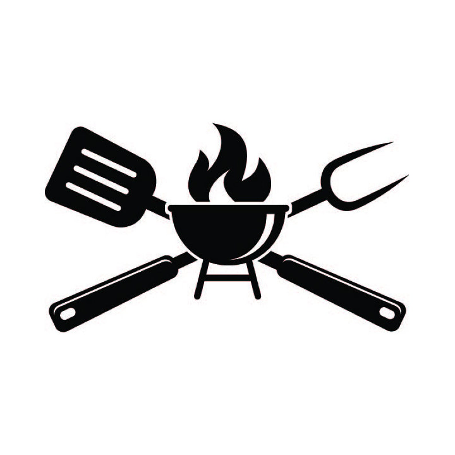 BBQ Grill crossed fork and spatula .eps svg & a .png Vinyl Etsy