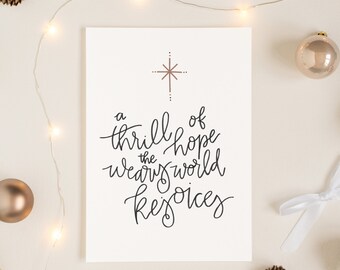 PRINT: A Thrill of Hope, Hand Lettered Print, Art Print