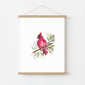 PRINT: Christmas Cardinal, Hand Lettered Print, Art Print image 2
