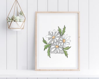 PRINT: Daisies, Art Print, Eucalyptus