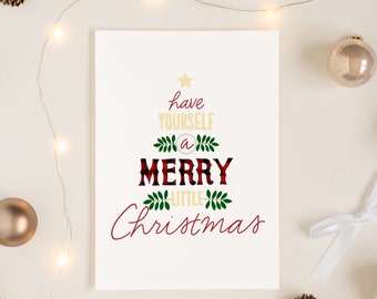 PRINT: Heb jezelf een vrolijke kleine kerst, handgeschreven print, art print