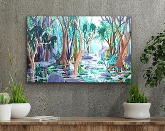 Jungle Landscape Painting Canvas Prints