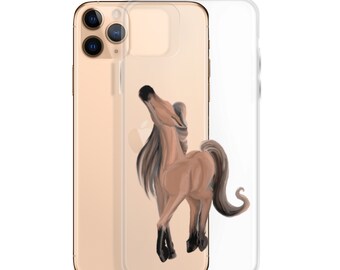 Brown bay horse Clear Case for iPhone®, Bay Horse Design on transparent durable and flexible case for all iphone models. Horse lover gifts