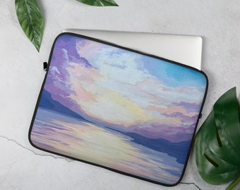 Colourful purple sunset landscape Painting Laptop Sleeve case 15" laptop case 13" laptop case protective cover computer sunset design gifts