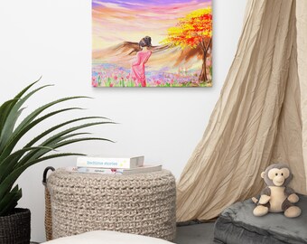 Expecting mother landscape painting Canvas print