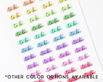 To Do Watercolor Swatch Planner Sticker on PREMIUM MATTE / 44 Planner Stickers / Calligraphy / Cursive / Erin Condren / Happy Planner