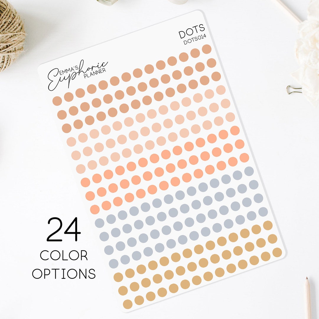Mini Dot Planner Sticker / 224 Planner Stickers / Rainbow Planner ...