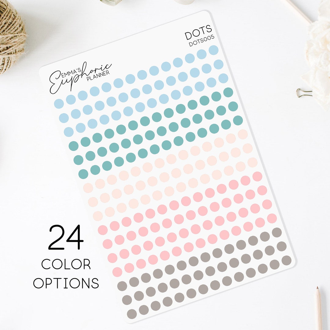 Mini Dot Planner Sticker / 224 Planner Stickers / Rainbow Planner ...