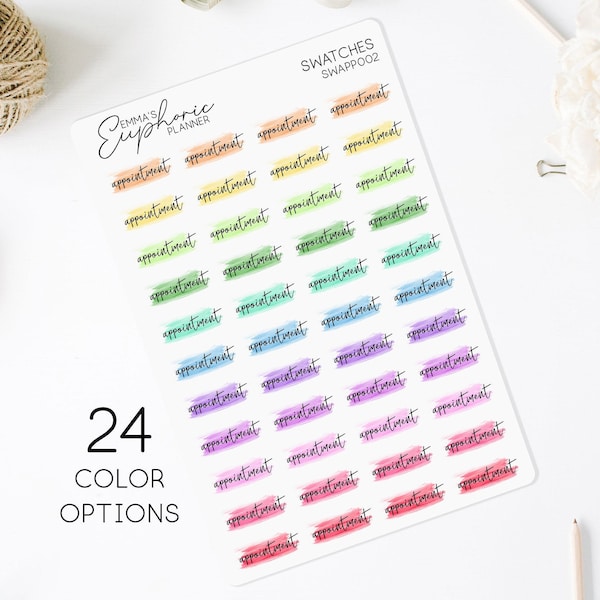 Appointment Watercolor Planner Sticker / Doctor Appt / 44 Stickers / Reminder / Dentist / Erin Condren / Happy Planner / Rainbow Labels