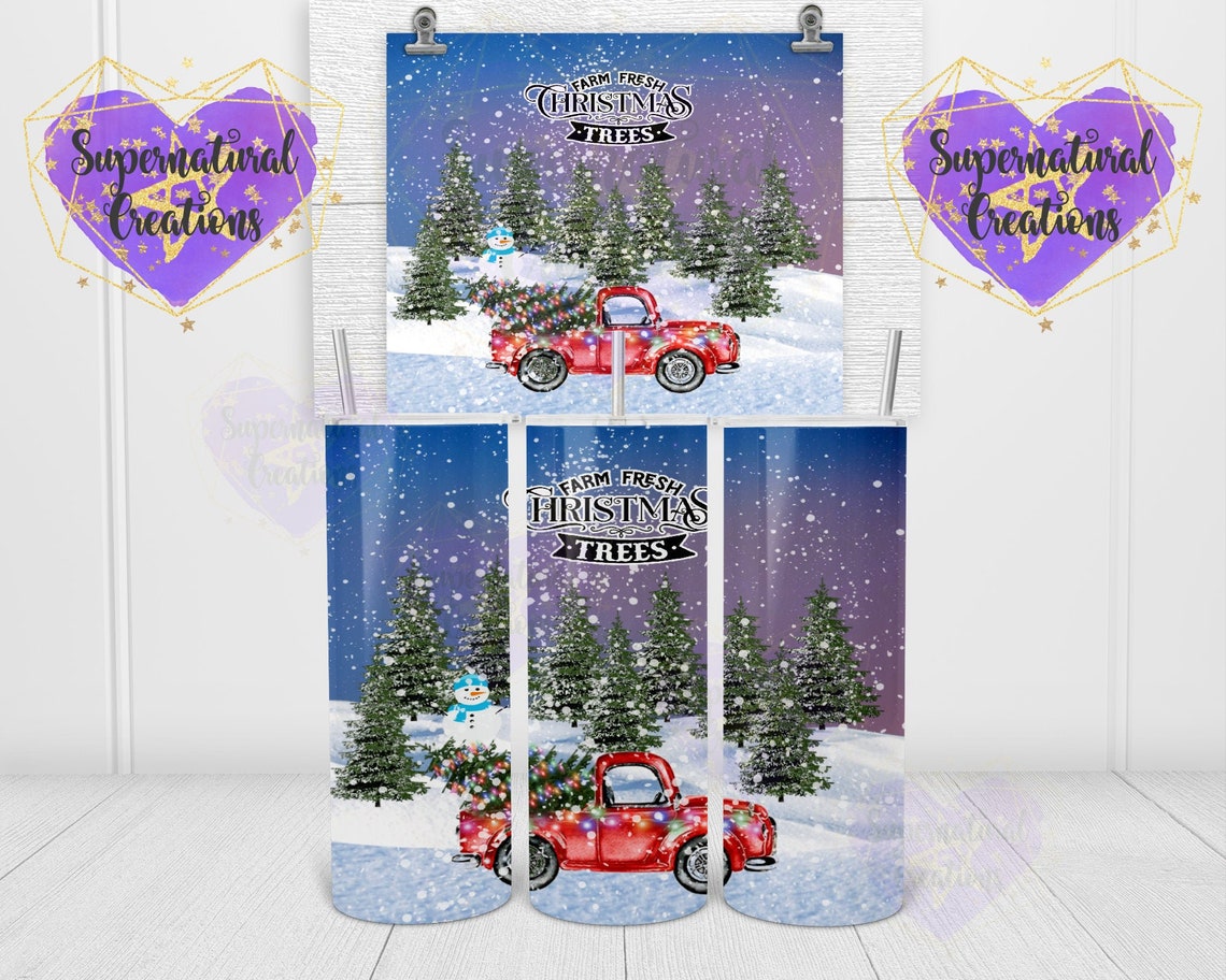 Red truck christmas decorations christmas lantern swag Christmas Red Truck Inspired Christmas Stainless Steel | Etsy