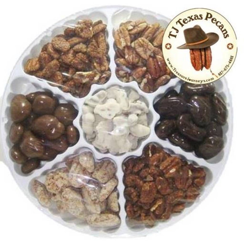 TJ Texas Pecans 7 Variety Tin 2 lbs of Candied Pecans n Nuts Etsy