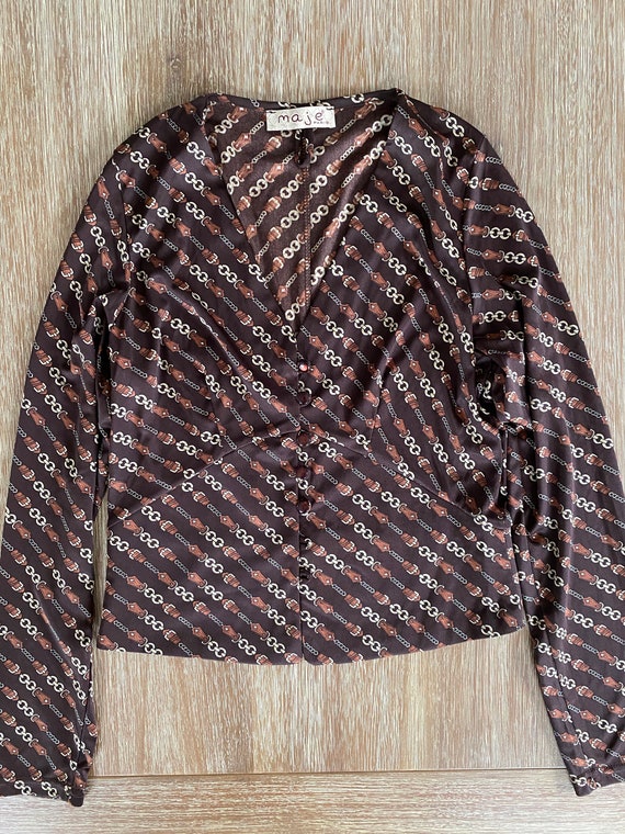 Vintage 90s Maje Paris Women's Equestrian Print B… - image 4