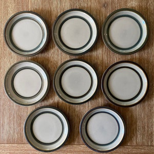 Vintage Bing & Grondahl TEMA Pattern Porcelain Stoneware Dessert Plates 306 Set / Quistgaard Design / Made in Denmark