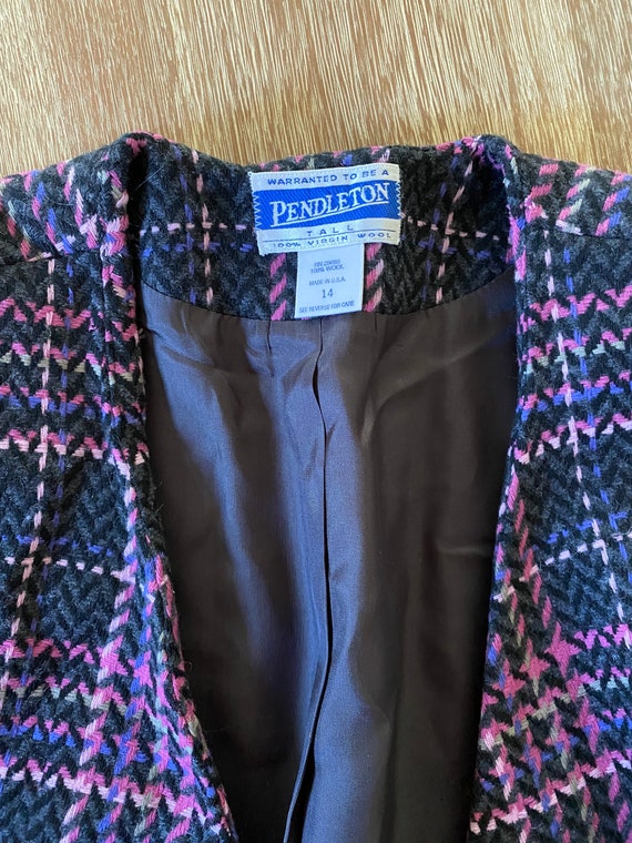 Vintage Pendleton Women’s Plaid Wool Blazer Jacket - image 3
