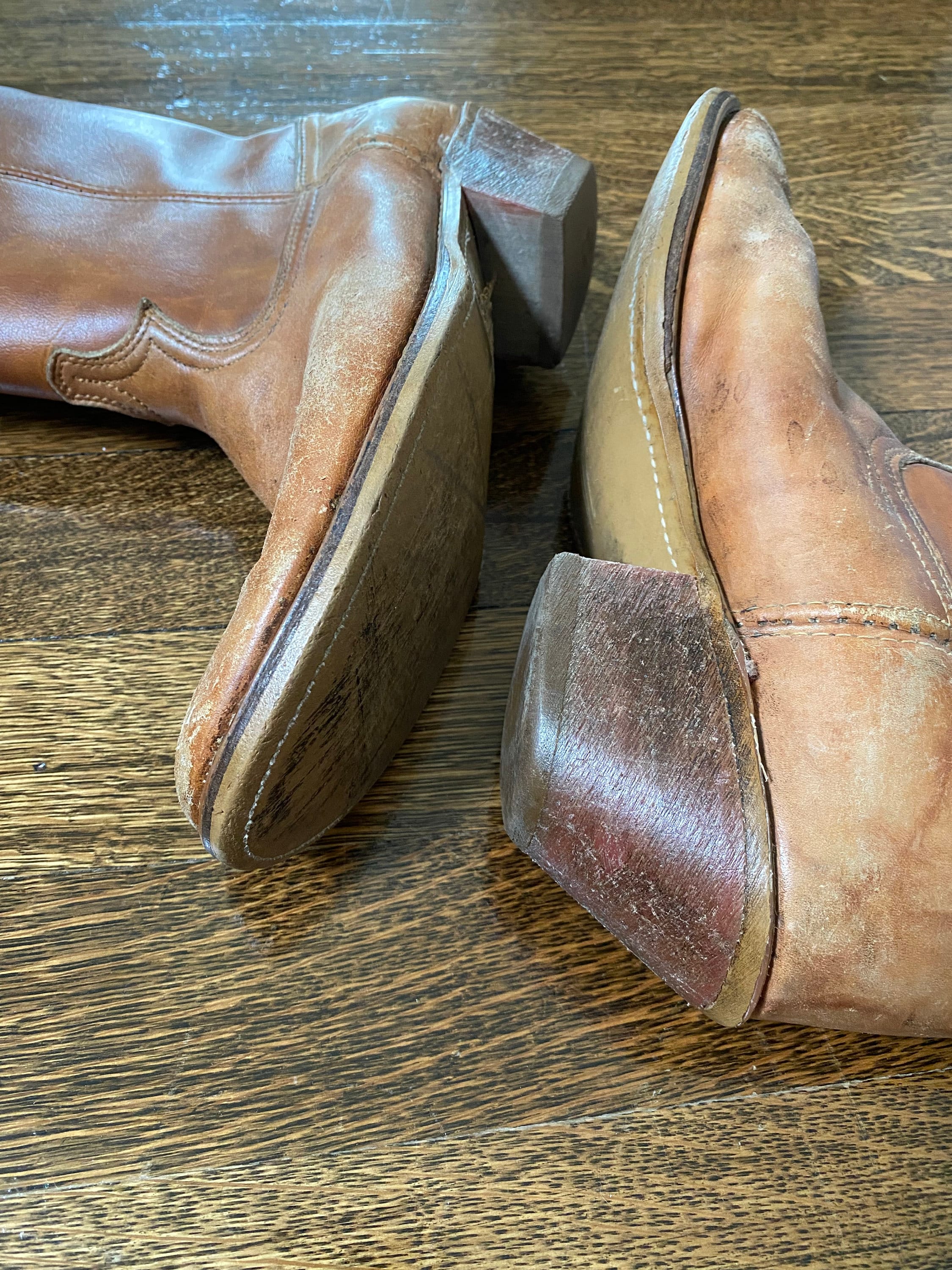 VTG Dingo Leather Cowboy Boots Light Brown Men\'s Size 8 Dingo  main image 4