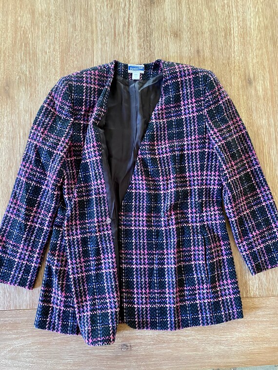 Vintage Pendleton Women’s Plaid Wool Blazer Jacket - image 2