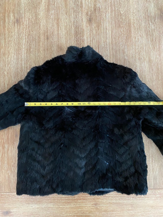 Vintage Women’s Black Rabbit Fur Coat Jacket - image 6