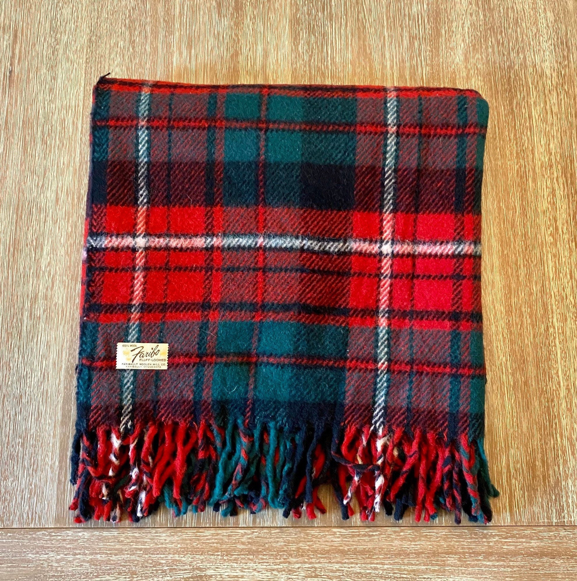 Vintage 1960s Faribo Faribault Plaid Wool Throw Blanket | Etsy