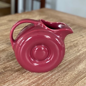 Vintage Hall China Maroon Donut Pitcher Jug