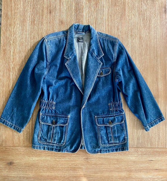 Vintage 1990s Women’s LizWear Denim Jacket Blue J… - image 1