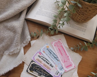 Book Club Bookmarks | bookish merch gift | ticket bookmark