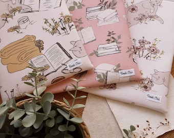 Books and Cats à manches longues | Couverture rembourrée pour livres de poche, couvertures rigides et liseuses | Protège-livre chat mignon, cadeau pour les lecteurs