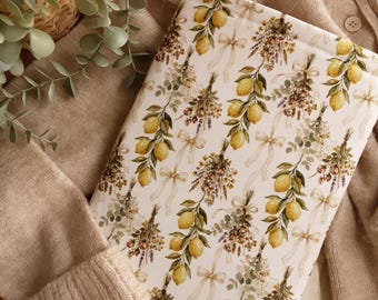 Lemon Blossom Booksleeve | Floral Book Sleeve | Cozy Reader Gift | Cottagecore Book Pouch