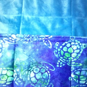 Batik Sea Turtles Minky Weighted Blanket: Glass Beads, Sensory Therapy, Anxiety & Stress Relief