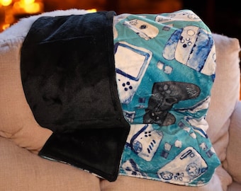 Game Control Print Minky Weighted Blanket: Sensory Therapy for Autism, Anxiety & ADHD