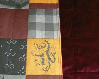 Wizards Houses Weighted Blanket: Cotton Front, Minky Back, Glass Beads, Weighted Therapy