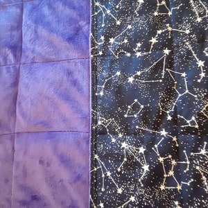 Weighted Blanket, Glow in the Dark Constellations, Minky Back, Stress Relief, Anxiety Relief, Autism, Melatonin and Serotonin, Depression