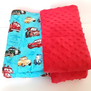 Licensed Cars & Trucks Weighted Blanket: Cotton, Minky Back, Glass Beads, Autism, ADHD, Anxiety Relief