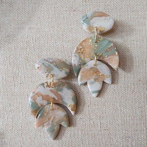 Polymer Clay and Resin Earrings / Statement Earrings / Bold Earrings / Clay Earrings / Unique Earrings / Handmade Earrings