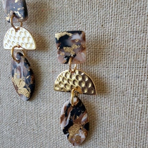 Polymer Clay and Resin Earrings / Statement Earrings / Bold Earrings / Clay Earrings / Unique Earrings / Handmade Earrings /