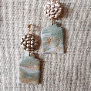 Polymer Clay and Resin Earrings / Statement Earrings / Bold Earrings / Clay Earrings / Unique Earrings / Handmade Earrings /