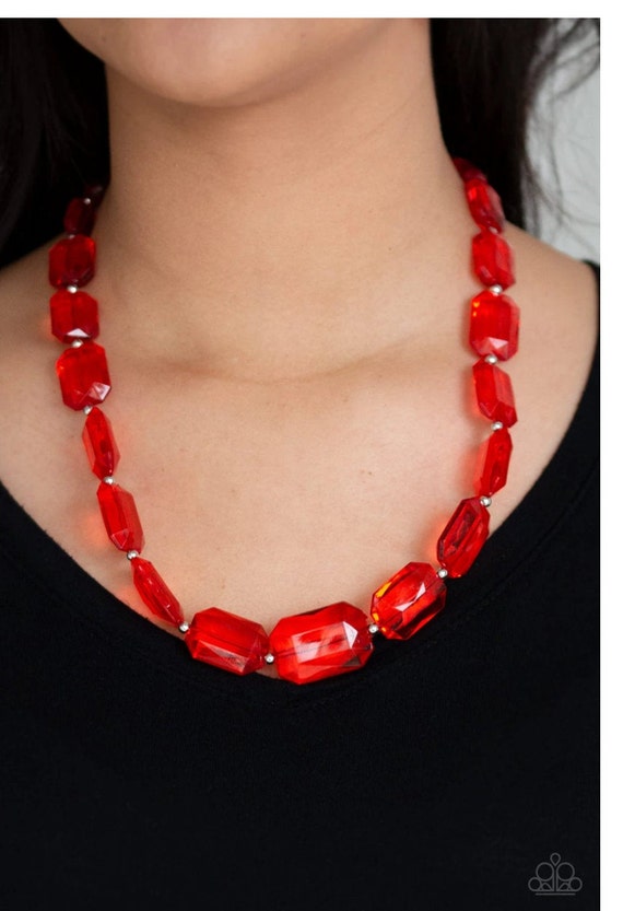 Paparazzi Ice Versa Red Necklace Earrings Etsy