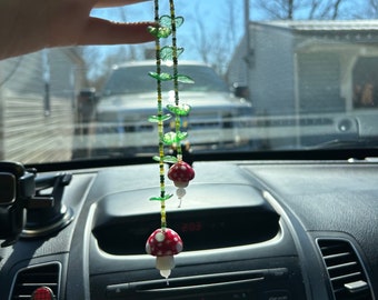 Mushroom Rear View Mirror Car Accessory | Hanging Car Accessory | Car Decor | Mushroom Decor | Cottage Core Decoration | Car Decorations