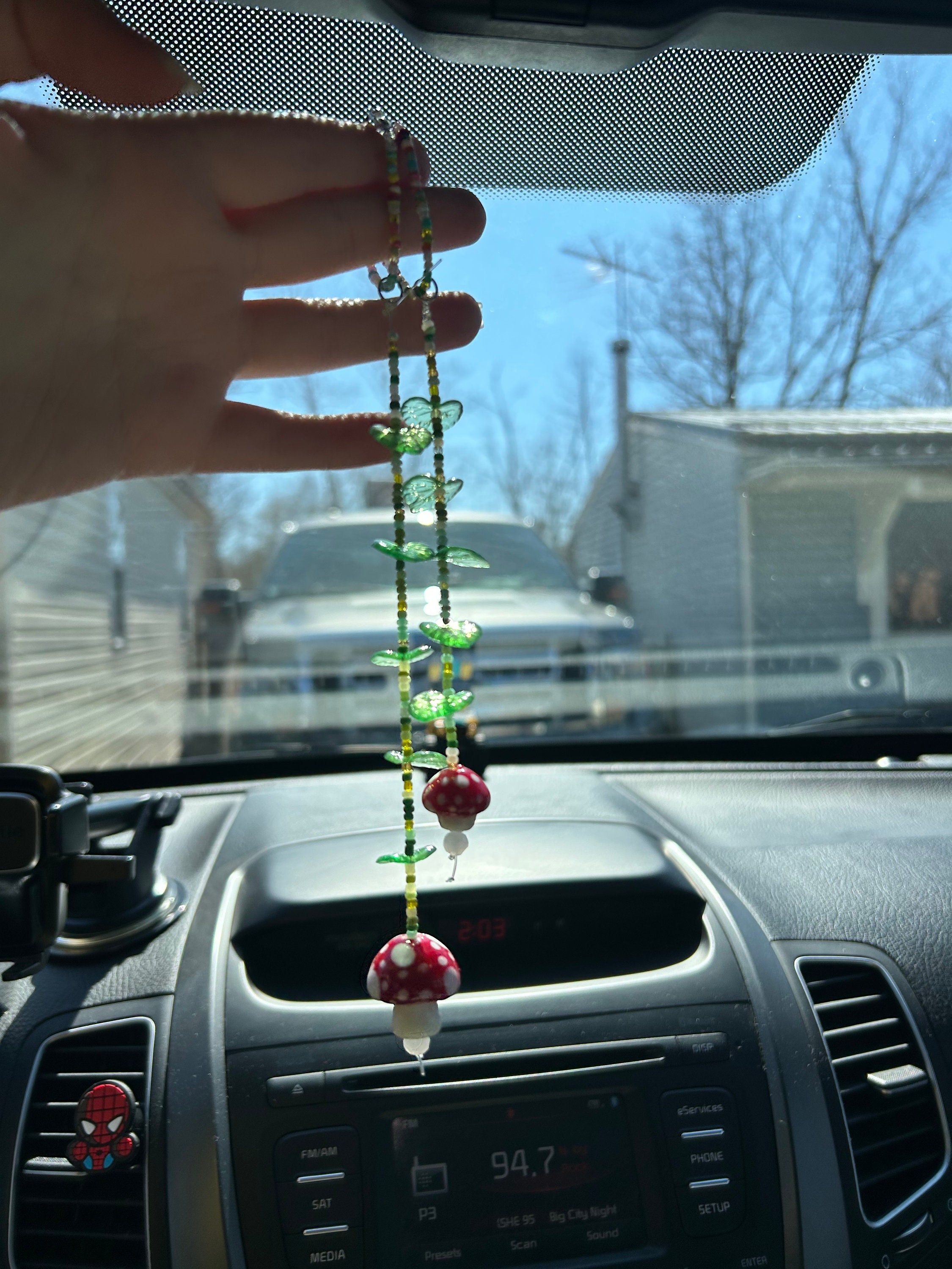 Car Mirror Hanging Accessory- Milk Bottle Smiley Mushroom – GFSISARTY