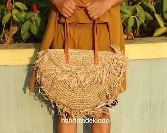 SALE Bali Straw Hand Bag, Summer Bag, Handwoven Straw Bag, Boho Bohemian Bag, Women Handmade Woven Straw Bag, Rattan Bag (Large)