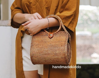 SALE Bali Clutch Rattan Hand Bag, Ata Grass Crossbody Straw Bag, Boho Bohemian Bag, Summer & Autumn Woven Straw Bag, Women Bag, Gift Ideas