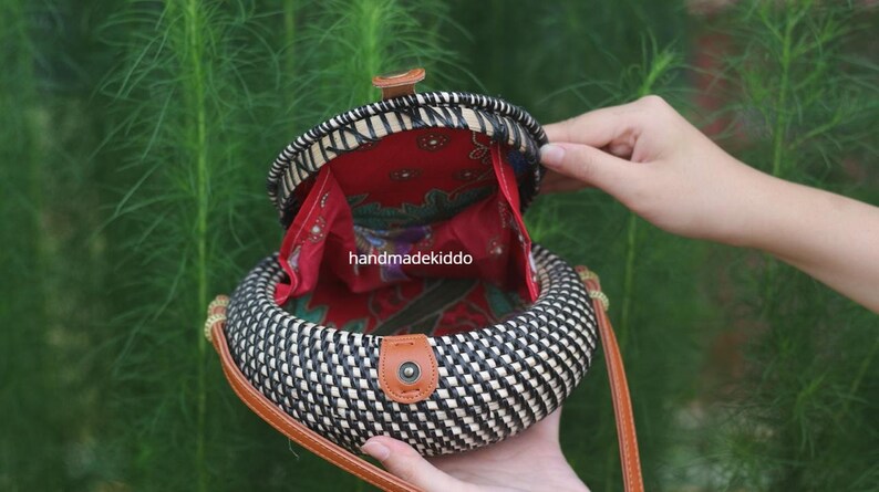 Bohemian Bag Straw Bag SALE Bali Braid Round Rattan Bag Boho Style Summer Autumn Round Crossbody Bag Women Handmade Woven Straw Bag